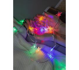  Гирлянда, USB, звезда, 3 метра, 20ламп, цветная 