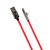  Дата-Кабель USAMS-U34 USB - Lightning с индикатором, боковой, красный (SJ362USB02) 