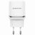  Адаптер Сетевой с кабелем Borofone BA36A High 1USB/5V/3A QC3.0 +Type-C (white) (133681) 