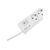  Фильтр сетевой KRANZ 13-4700 5 гнезд, 3м, 3х1,5мм², с автовыкл, 2 USB, белый 