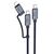  Кабель USB-C HOCO U134 Primero Type-C - Type-C + Lightning, 3A, 1.2 м, темно-синий 