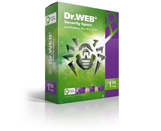  ПО Dr.Web Security Space (КЗ), 1 ПК/1 год. Лицензия, DVD, коробка (BHW-B-12M-1-A3) 