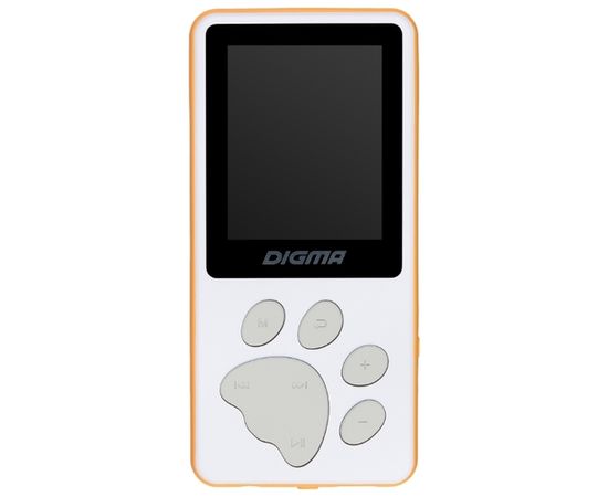  Плеер Hi-Fi Flash Digma S4 8Gb белый/оранжевый/1.8"/FM/microSDHC 