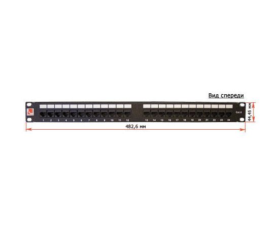 Патч-панель 19", 1U, 24 порта, UTP5e, RJ45/8P8C, 110/Krone/Dual, неэкранированная, TWT TWT-PP24UTP 