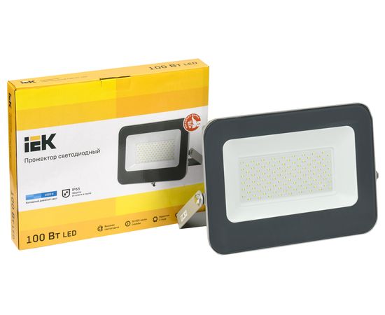  Прожектор Iek LPDO701-100-K03 СДО 07-100 светодиодный серый IP65 6500 K 