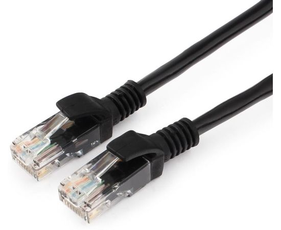 Патч-корд UTP Cablexpert PP12-1.5M/BK кат.5e, 1.5м, литой, многожильный (чёрный) 