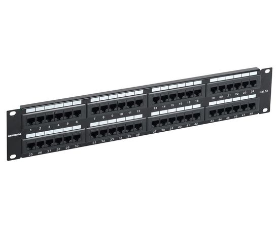  Патч-панель ITK PP48-2UC5EU-K05-G 19" 2U 48xRJ45 кат.5e UTP 