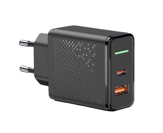  СЗУ Krutoff CH-08 USB-C+USB-A, PD3.0, QC3.0, 18W (black) 