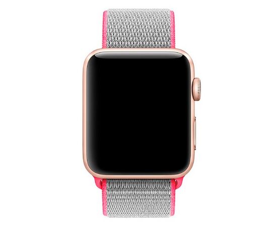  Ремешок Krutoff Nylon для Apple Watch 38/40mm (pink/black) 1 