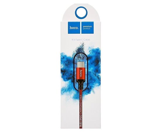  Кабель USB - Type-C Hoco X14 Times Speed (200 см) (red/black) 