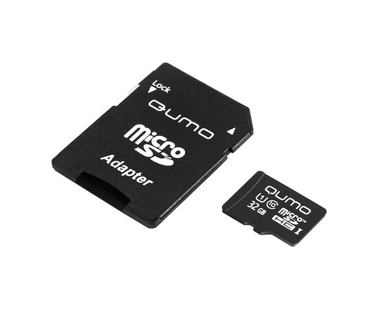  Карта флэш-памяти MicroSD 32 Гб Qumo +SD адаптер (class 10) UHS-1 U3 