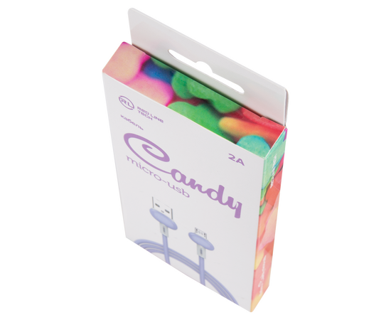  Дата-Кабель Red Line Candy USB - Micro USB, фиолетовый 