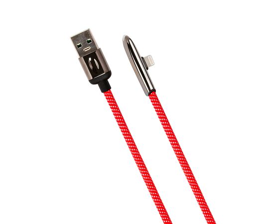  Дата-Кабель USAMS-U34 USB - Lightning с индикатором, боковой, красный (SJ362USB02) 