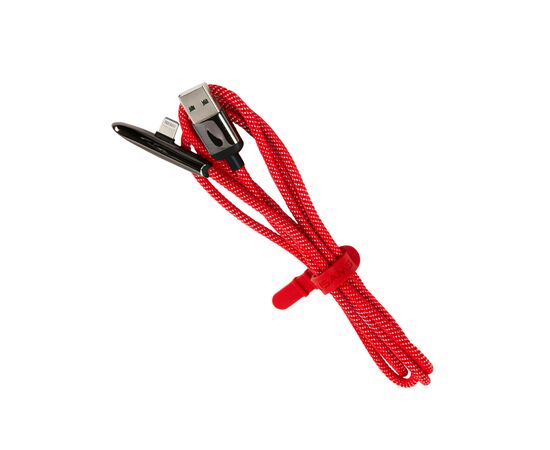  Дата-Кабель USAMS-U34 USB - Lightning с индикатором, боковой, красный (SJ362USB02) 