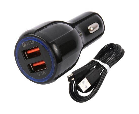  АЗУ+ кабель Type-C mObility AC-17, 2USB, QC 3.0, 18W, черный 