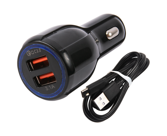  АЗУ+ кабель Type-C mObility AC-17, 2USB, QC 3.0, 18W, черный 