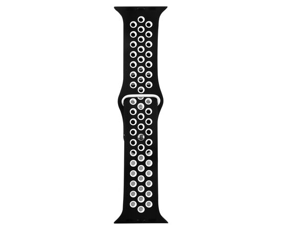  Ремешок силиконовый двухцветный для Apple watch - 38-40 mm (S3/S4/S5 SE/S6), черно-белый 