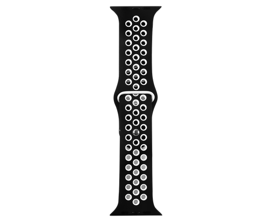  Ремешок силиконовый двухцветный для Apple watch - 38-40 mm (S3/S4/S5 SE/S6), черно-белый 