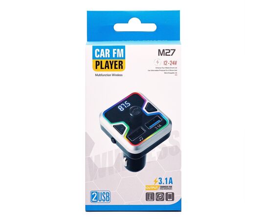  Автомобильный FM-трансмиттер - M27 2USB (black) (212239) 