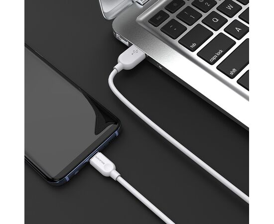  Кабель USB - Type-C Borofone BX14 LinkJet, 200 см. 2,4А (white) (123103) 