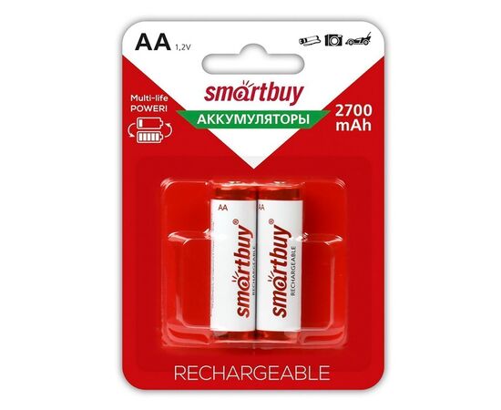  Аккумулятор AA Smart Buy Ni-MH (2700) mAh (2-BL) (24/240) (115812) 