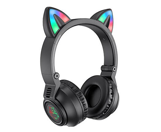  Bluetooth-наушники полноразмерные Borofone BO18 cat ear (black) (213599) 
