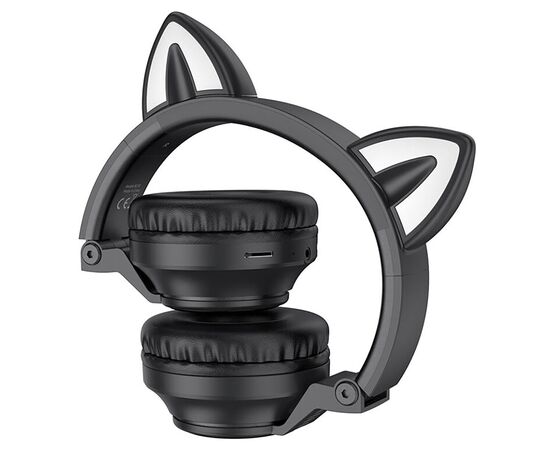  Bluetooth-наушники полноразмерные Borofone BO18 cat ear (black) (213599) 