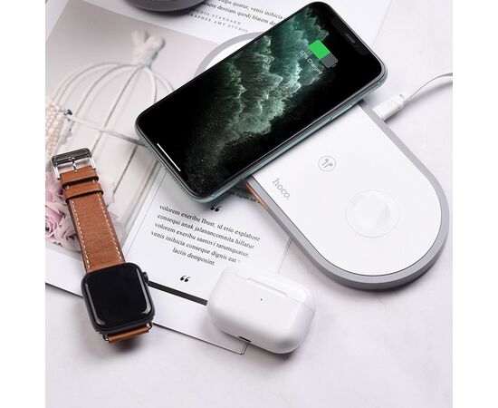  ЗУ Сетевое Беспроводное Hoco CW24 Handsome 3-in-1 (white) (211865) 