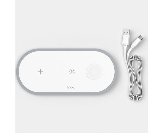 ЗУ Сетевое Беспроводное Hoco CW24 Handsome 3-in-1 (white) (211865) 