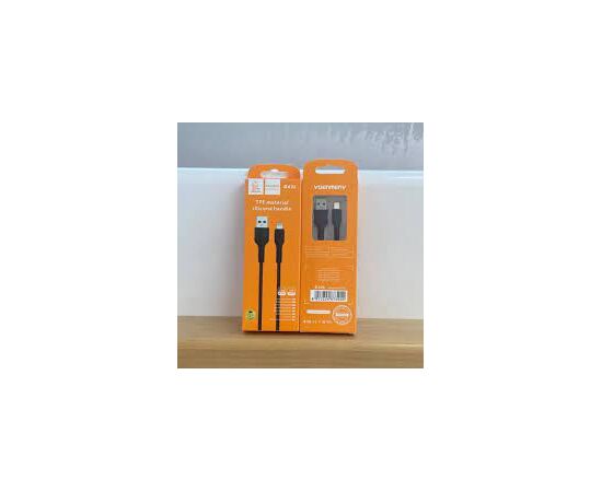  USB-кабель Denmen D42L, Apple 8 pin, силикон, 1.0 м, круглый, белый 