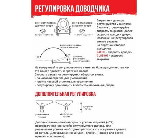 Доводчик НОРА-М Isparus 430 (16821) дверной 50-110кг серебро 