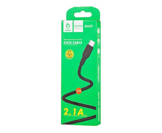  USB-кабель Denmen D23T, Type-C, силикон, 2.0 м, круглый, белый, фирменная упаковка 