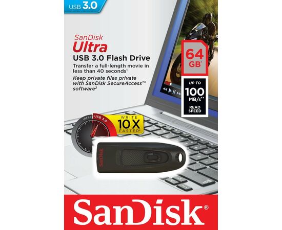  USB-флешка Sandisk 64Gb Ultra SDCZ48-064G-U46 USB3.0 черный 
