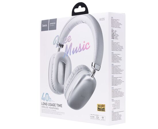  Bluetooth-наушники полноразмерные Hoco W35 (silver) (207617) 