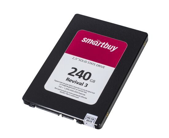  SSD 2.5" 240GB SATA3 SmartBuy Revival 3, box (SB240GB-RVVL3-25SAT3) (7 mm, Phison PS3111-S11, TLC, R/W: up to 550/450MB/s, MTBF: 1.8 млн. часов, 180 TBW) 