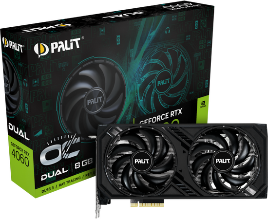  Видеокарта PALIT PA-RTX4060 Dual OC 8GB (NE64060T19P1-1070D) PCIE16 RTX4060 8GB 