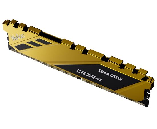  ОЗУ Netac Shadow NTSDD4P32SP-16Y DDR4 DIMM 16Gb PC25600, 3200Mhz, C16 Yellow, с радиатором 