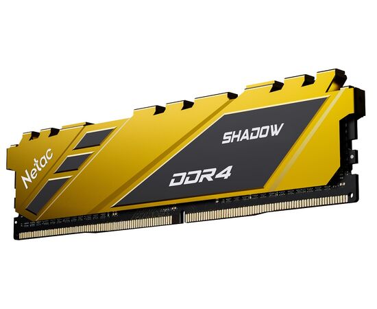  ОЗУ Netac Shadow NTSDD4P32SP-16Y DDR4 DIMM 16Gb PC25600, 3200Mhz, C16 Yellow, с радиатором 