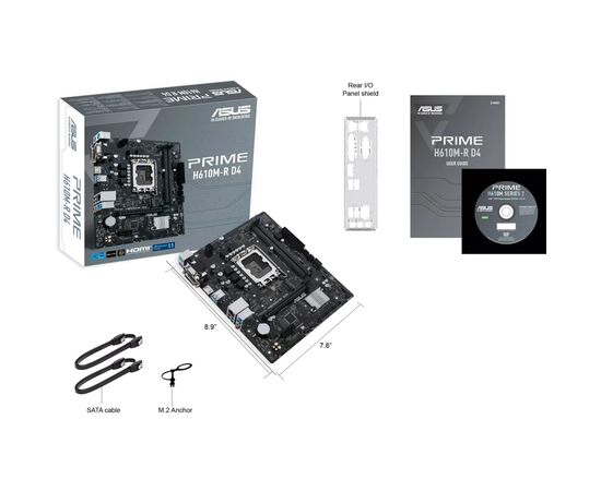  MB s1700 ASUS PRIME H610M-R D4-SI mATX 2xDDR4 PCIEx16 PCIEx1 M.2 HDMI DVI VGA GLAN (90MB1B40-M0ECY0) 