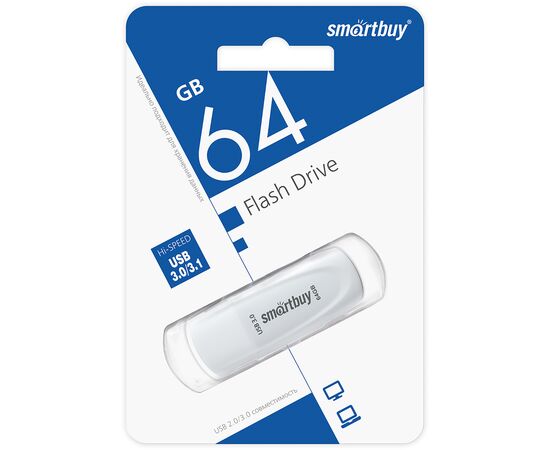  Флэш накопитель USB 64 Гб Smart Buy Scout 3.1 (white) (226162) 