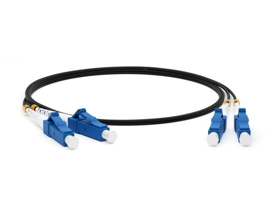  Патч-корд Hyperline FC-D2-9-LC/UR-LC/UR-H-1M-LSZH-BK волоконно-оптический SM 9/125 (OS2), LC/UPC-LC/UPC, 2.0 мм, duplex, LSZH, 1 м, черный 