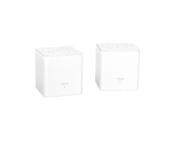  TENDA NOVA MW3-2, Mesh система из двух Wi-Fi роутеров AC1200 Dual-Band, 867Mbps at 5GHz + 300Mbps at 2.4GHz, 802.11ac/a/b/g/n, 1 10/100 WAN + 4 10/100 LAN, 2 3dBi internal antennas 
