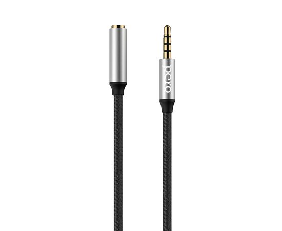  Аудио-удлинитель PERO MC-03 JACK 3.5, 2м, Black 