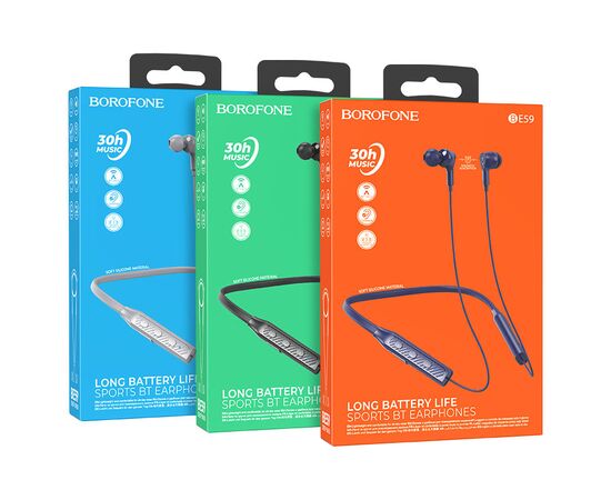  Наушники внутриканальные Borofone BE59 Rhythm, bluetooth 5.3, цвет: синий (1/90) 
