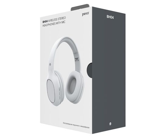  Беспроводные наушники PERO BH04 White, полноразмерные 