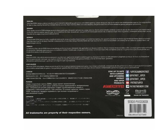  ОЗУ PATRIOT 32GB (16GBx2) DDR4 PVS432G360C8K Viper Steel Gaming 