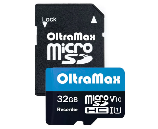  MicroSD  32GB  OltraMax Class 10 Recorder UHS-I U1 V10 (95 Mb/s) + SD адаптер 