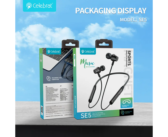  Наушники Celebrat SE5 Sports Wireless Headphones, черный 