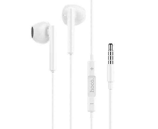  Проводные наушники с микрофоном вкладыши Hoco M64 Melodious Jack 3,5 (white) (114057) 