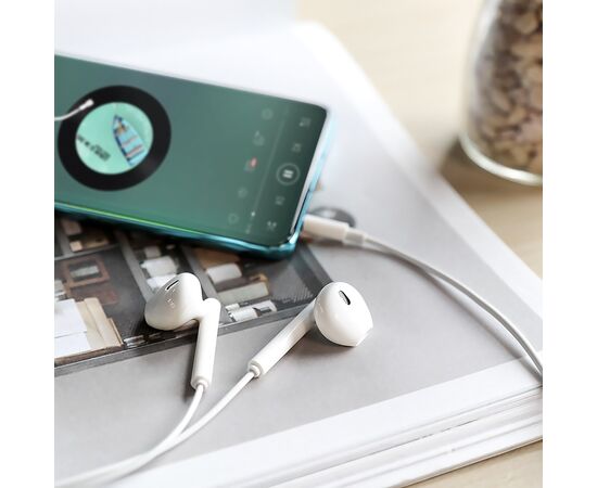  Проводные наушники с микрофоном вкладыши Hoco M64 Melodious Jack 3,5 (white) (114057) 